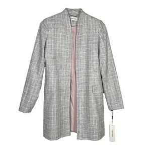 Calvin Klein Open Front Tweed Topper Jacket Size 4